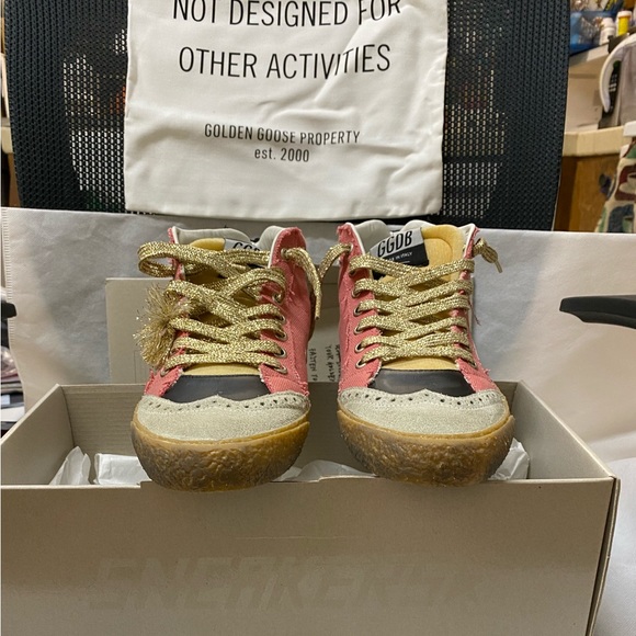 NIB Golden Goose Midstar Salmon Canvas & White Star Sneaker,37 - Picture 11 of 16